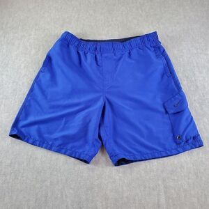 Vintage Nike Swim Trunks Mens Medium Blue Cargo Swoosh Logo Board Shorts